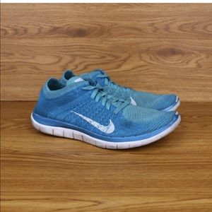 Nike Free Flyknit 4.0 Blue Athletic Running Shoes